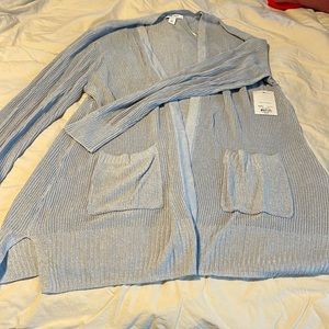 Light gray marl, Nine West, long cardigan, sz large